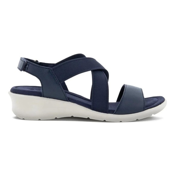 Ecco Shoes Ecco Women Navy Strappy Finola Sport Wedge Sandals 4 Us